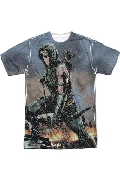 Gildan Justice League Of America Rain Short Sleeve Adult Poly Crew Tee / T-shirt In White