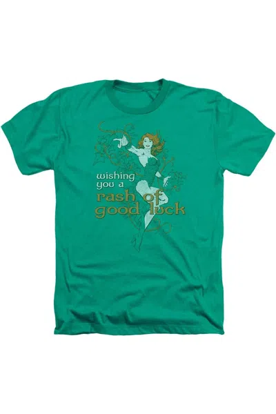 Gildan Justice League Of America Rash Of Good Luck Adult Heather Tee / T-shirt In Green