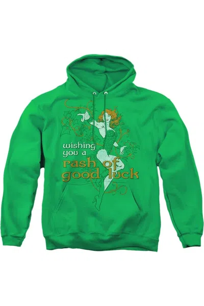 Gildan Justice League Of America Rash Of Good Luck Adult Pull Over Hoodie / Hooded Sweatshirt In Green