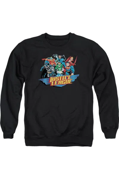 Gildan Justice League Of America Ready To Fight Adult Crewneck Sweatshirt In Black