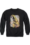 Gildan Justice League Of America Reversed Adult Crewneck Sweatshirt In Black