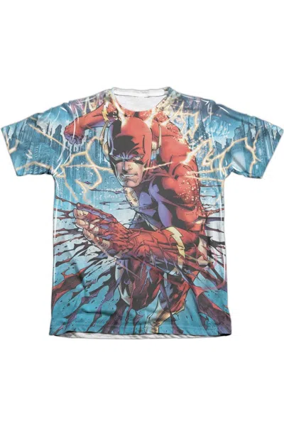 Gildan Justice League Of America Ripping And Tearing Adult Poly/cotton Short Sleeve Tee / T-shirt In White