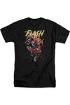 Gildan Justice League Of America Ripping Apart Short Sleeve Adult Tall Tee / T-shirt In Black