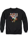Gildan Justice League Of America Roll Call Adult Crewneck Sweatshirt In Black