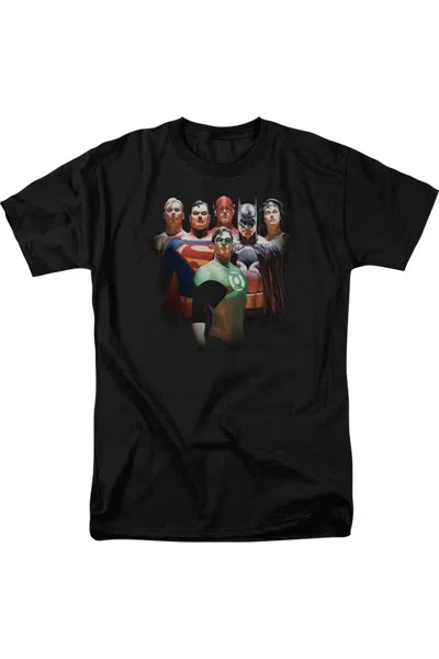 Gildan Justice League Of America Roll Call Short Sleeve Adult Tee / T-shirt In Black