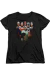 Gildan Justice League Of America Roll Call Short Sleeve Womens Tee / T-shirt In Black