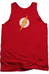 Gildan Justice League Of America Destroyed Flash Logo Adult Tank Top In Red