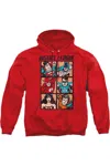Gildan Justice League Of America Rough Panels Adult Pull Over Hoodie / Hooded Sweatshirt In Red