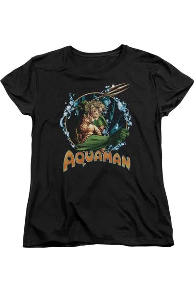 Gildan Justice League Of America Ruler Of The Seas Short Sleeve Womens Tee / T-shirt In Black