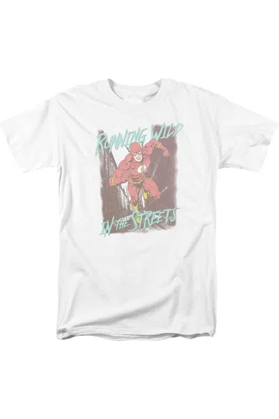 Gildan Justice League Of America Running Wild Short Sleeve Adult Tee / T-shirt In White