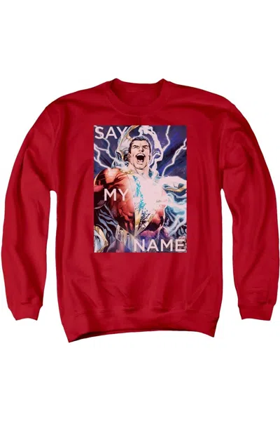 Gildan Justice League Of America Say My Name Adult Crewneck Sweatshirt In Red