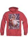 Gildan Justice League Of America Say My Name Adult Heather Hoodie / Hooded Sweatshirt In Red
