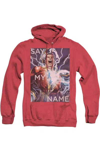 Gildan Justice League Of America Say My Name Adult Heather Hoodie / Hooded Sweatshirt In Red