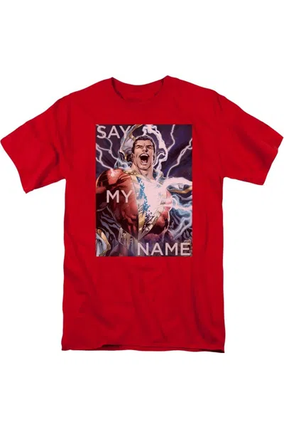Gildan Justice League Of America Say My Name Short Sleeve Adult Tee / T-shirt In Red