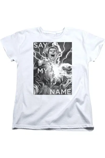 Gildan Justice League Of America Say My Name Short Sleeve Womens Tee / T-shirt In White