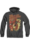 Gildan Justice League Of America Scarlet Speedster Adult Heather Hoodie / Hooded Sweatshirt In Black