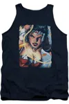 Gildan Justice League Of America Scowl Adult Tank Top In Blue