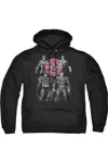 Gildan Justice League Of America Shades Of Gray Adult Pull Over Hoodie / Hooded Sweatshirt In Black