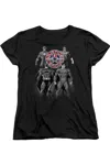 Gildan Justice League Of America Shades Of Gray Short Sleeve Womens Tee / T-shirt In Black