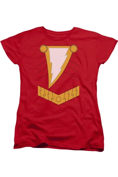Gildan Justice League Of America Shazam Short Sleeve Women´s Tee / T-shirt In Red