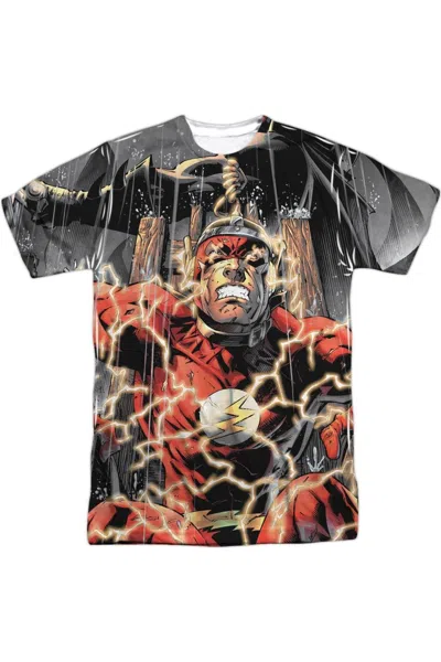 Gildan Justice League Of America Shock Therapy Short Sleeve Adult Poly Crew Tee / T-shirt In White