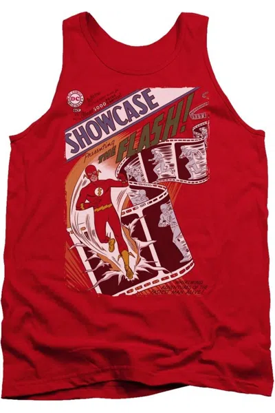 Gildan Justice League Of America Showcase #4 Cover Adult Tank Top In Red