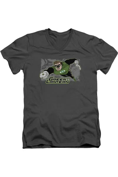 Gildan Justice League Of America Space Cop Short Sleeve Adult V Neck Premium Cotton Tee / T-shirt In Pink