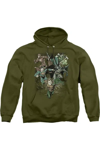 Gildan Justice League Of America Spacing Out Adult Pull Over Hoodie / Hooded Sweatshirt In Green