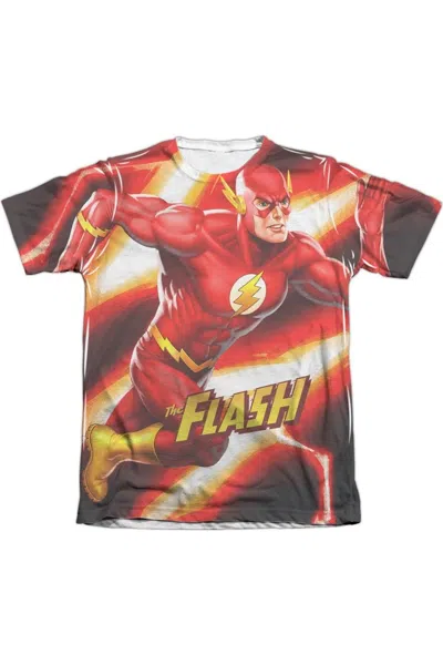 Gildan Justice League Of America Speed Bolt Adult Poly/cotton Short Sleeve Tee / T-shirt In White