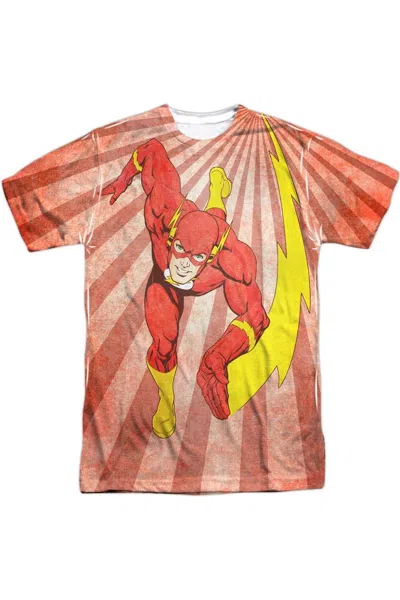 Gildan Justice League Of America Speed Of Light Short Sleeve Adult 100% Poly Crew Tee / T-shirt In White
