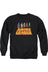 Gildan Justice League Of America Standing Above Adult Crewneck Sweatshirt In Black