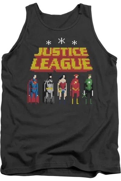 Gildan Justice League Of America Standing Below Adult Tank Top In Pink