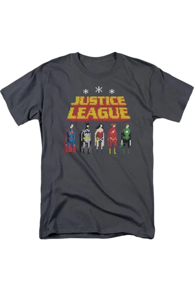 Gildan Justice League Of America Standing Below Short Sleeve Adult Tee / T-shirt In Gray