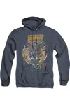 Gildan Justice League Of America Star Group Adult Heather Hoodie / Hooded Sweatshirt In Blue