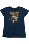 Gildan Justice League Of America Star Lasso Short Sleeve Womens Tee / T-shirt In Blue