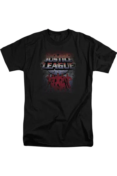 Gildan Justice League Of America Star League Short Sleeve Adult Tall Tee / T-shirt In Black