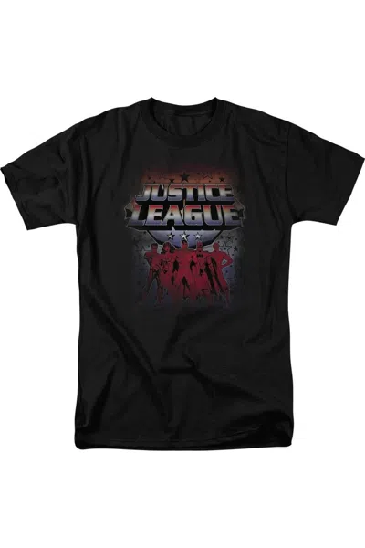 Gildan Justice League Of America Star League Short Sleeve Adult Tee / T-shirt In Black