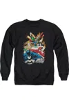 Gildan Justice League Of America Starburst Adult Crewneck Sweatshirt In Black