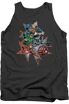 Gildan Justice League Of America Starburst Adult Tank Top In Pink