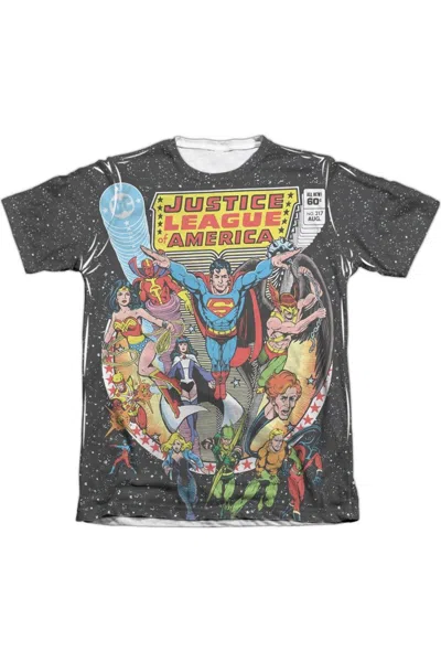 Gildan Justice League Of America Stars Adult Poly/cotton Short Sleeve Tee / T-shirt In White