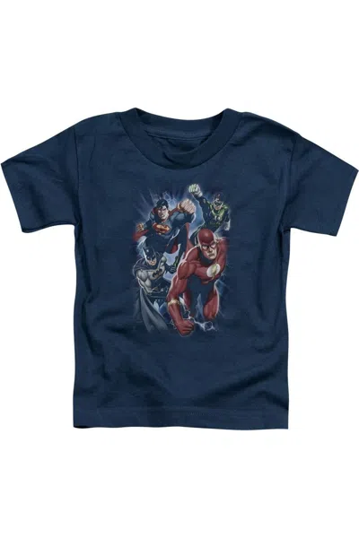 Gildan Kids' Justice League Of America Storm Chasers Short Sleeve Youth Tee / T-shirt In Blue