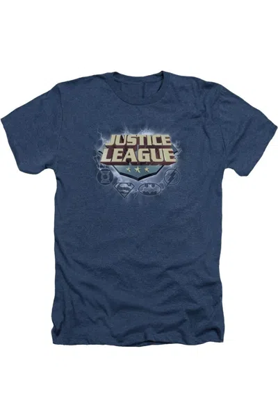 Gildan Justice League Of America Storm Logo Adult Heather Tee / T-shirt In Blue