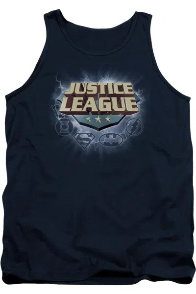 Gildan Justice League Of America Storm Logo Adult Tank Top In Blue