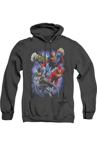 Gildan Justice League Of America Storm Makers Adult Heather Hoodie / Hooded Sweatshirt In Black