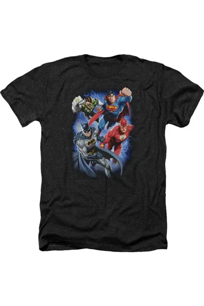 Gildan Justice League Of America Storm Makers Adult Heather Tee / T-shirt In Black