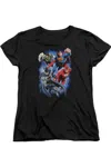 Gildan Justice League Of America Storm Makers Short Sleeve Womens Tee / T-shirt In Black