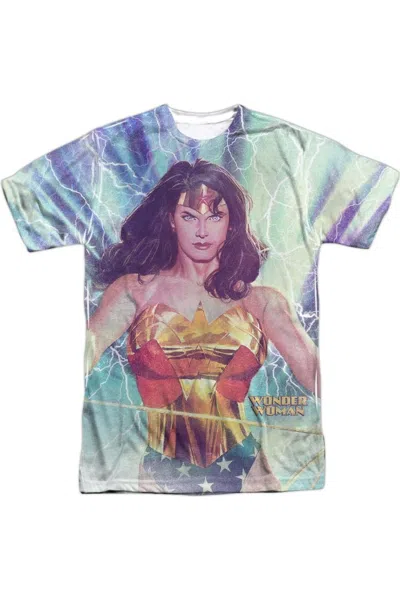 Gildan Justice League Of America Stormy Heroine Short Sleeve Adult Poly Crew Tee / T-shirt In White