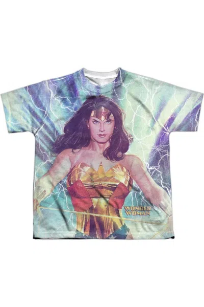 Gildan Kids' Justice League Of America Stormy Heroine Short Sleeve Youth Poly Crew Tee / T-shirt In Blue