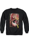 Gildan Justice League Of America Street Speed Adult Crewneck Sweatshirt In Black