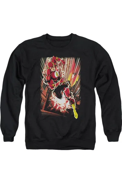 Gildan Justice League Of America Street Speed Adult Crewneck Sweatshirt In Black